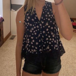 Navy blue Abercrombie tank top, fits like an XS